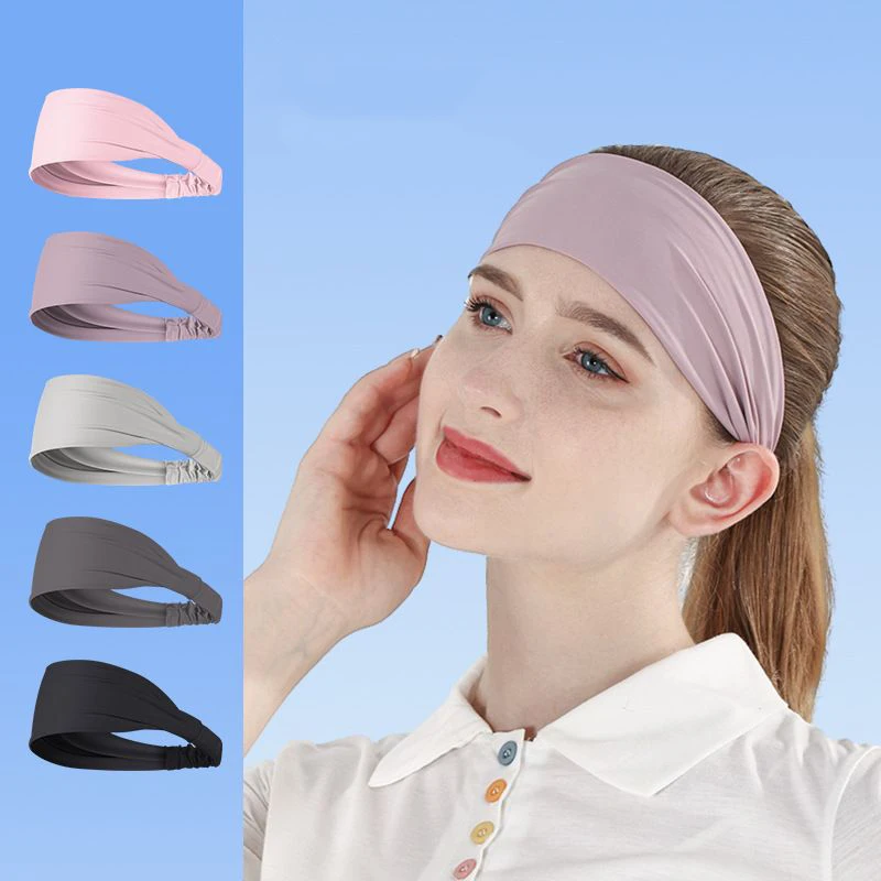 남성 여성을위한 스포츠 머리띠 1PC 미끄럼 방지 수분 흡수 운동 스웨트 밴드 피트니스 러닝 사이클링 축구 요가 헤어 밴드