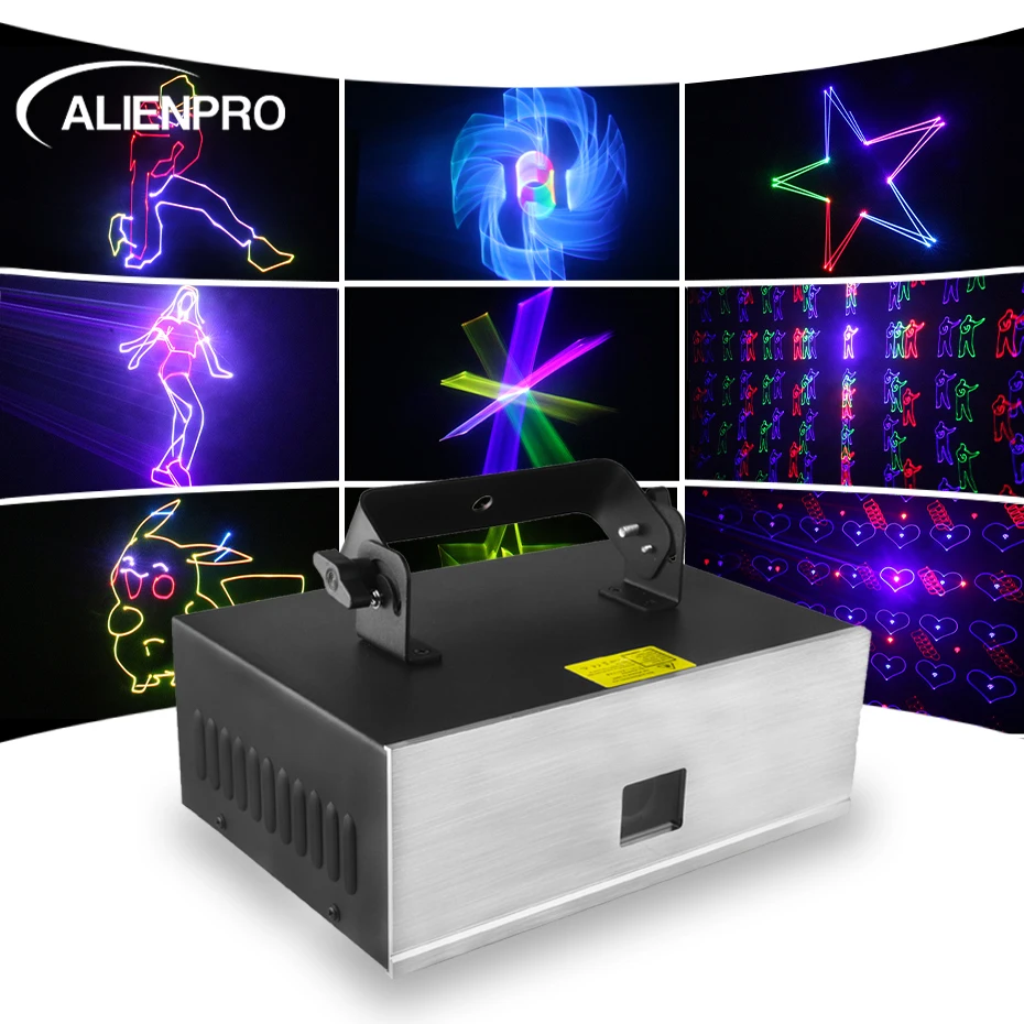 Alienpro 2W 4W 5 In1 Rgb Proiettore Di Luce Laser Animazione 3D Beam Scanner Dj Disco Bar Club Party Dance Wedding Show Effetto Scenico