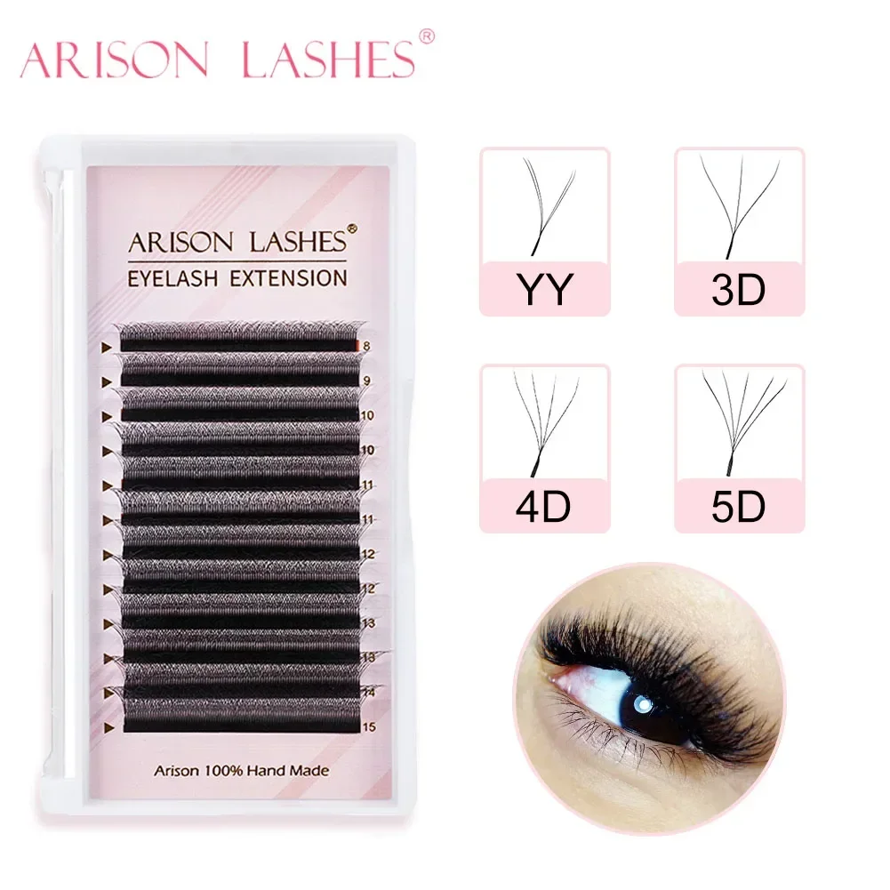 

ARISON Lashes W 5D/4D/3D Eyelashes Extensions Easy Fan YY Lash Premade Volume Natural Soft False Eyelash For Custom Logo