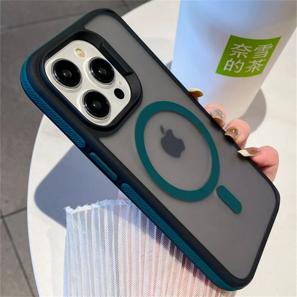 Luxury Matte Translucent Shockproof Armor Case with Magsafe Compatibility