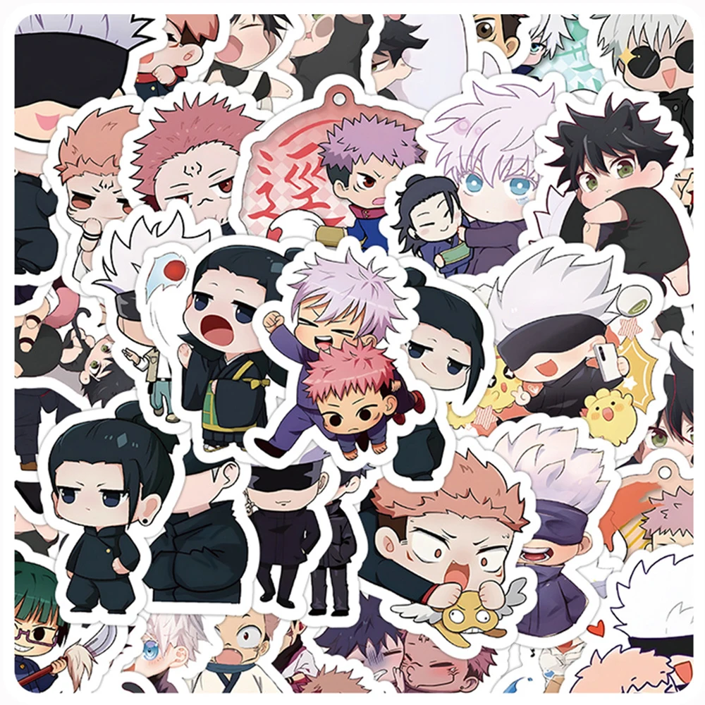 

10/30/60pcs Cute Anime Jujutsu Kaisen Stickers Cartoon Decals for Kids Toys Laptop Motorcycle Notebook Phone Waterproof Sticker