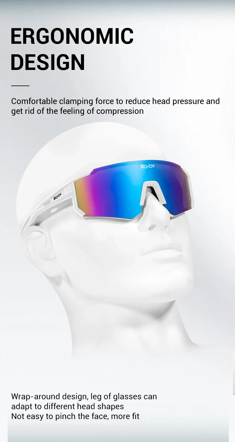 SCVCN UV400 Brille Outdoor Radfahren Sonnenbrille Männer Frauen MTB Fahren Fahrrad Brille Sport Klettern Schutzbrille Fahrrad – Detail 7