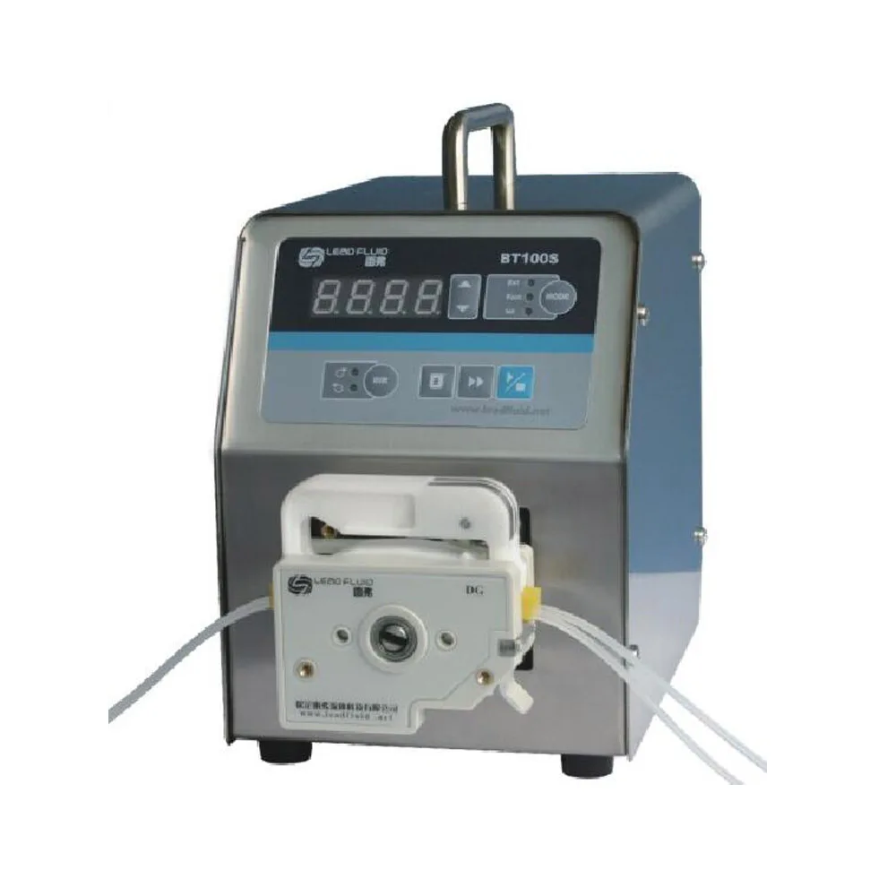 

BT100S lab chemical adjustable flow rate metering dual channel small peristaltic pump