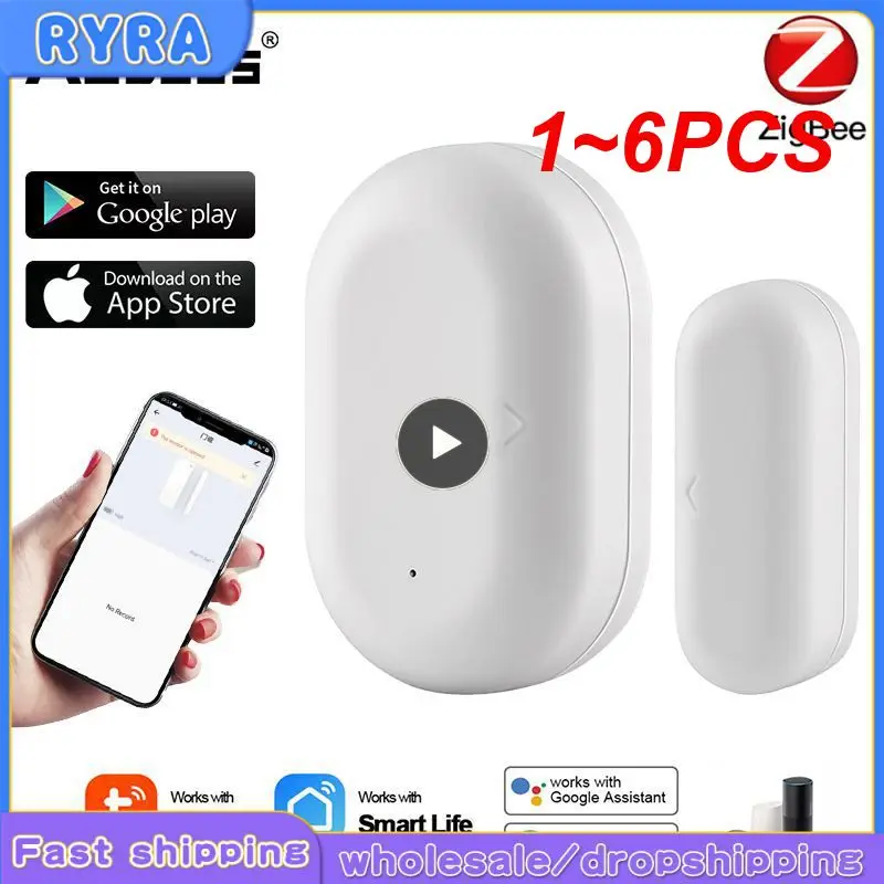 

1~6PCS Tuya App Door Gate Sensor Real-time Remote Monitoring Window Door Detector Battery Powered Wireless Smart Window Sensor