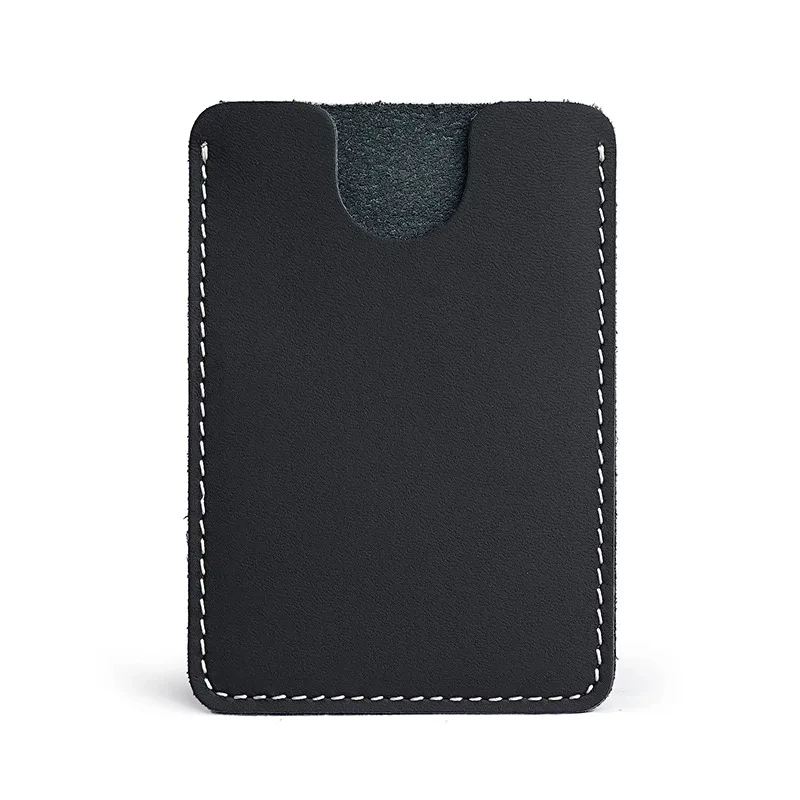 Sleek Ultra-Thin Full-Grain Leather Card Holder Wallet