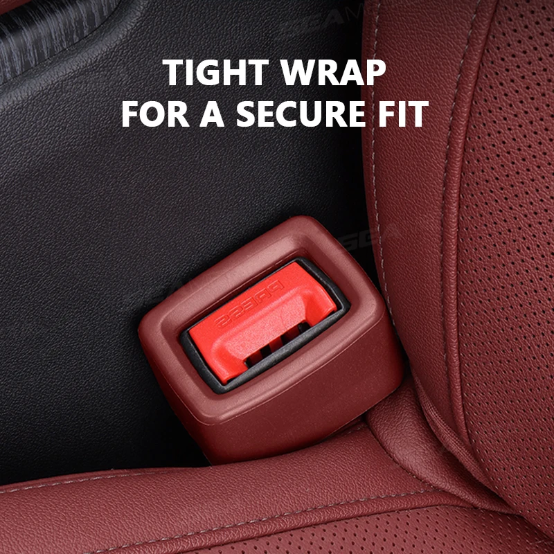 SEAMETAL Universal Car Safety Belt Buckle Holder Silicone Buckle Protective Cover Seat Belt Holder In Upright Position