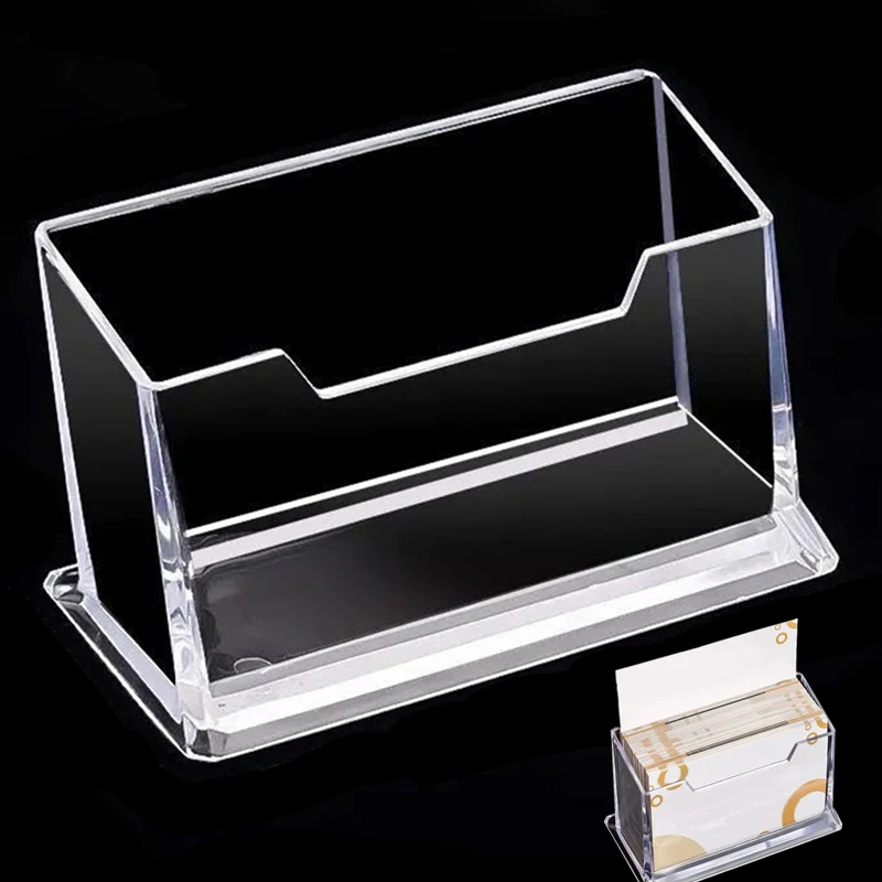 Transparent Desktop Business Card Display Stand Box Special Office