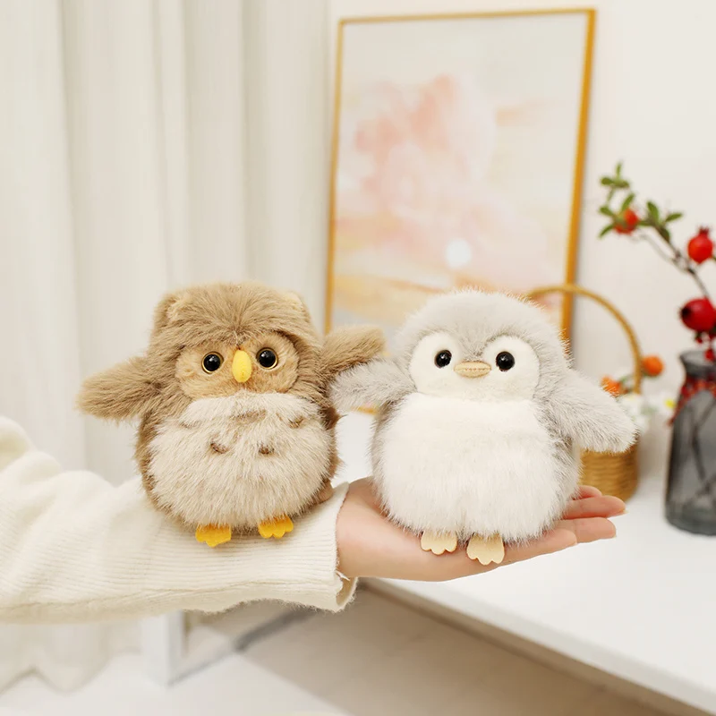Cute Kawaii Plush Toys Penguin Owl Standing Shoulder Dolls