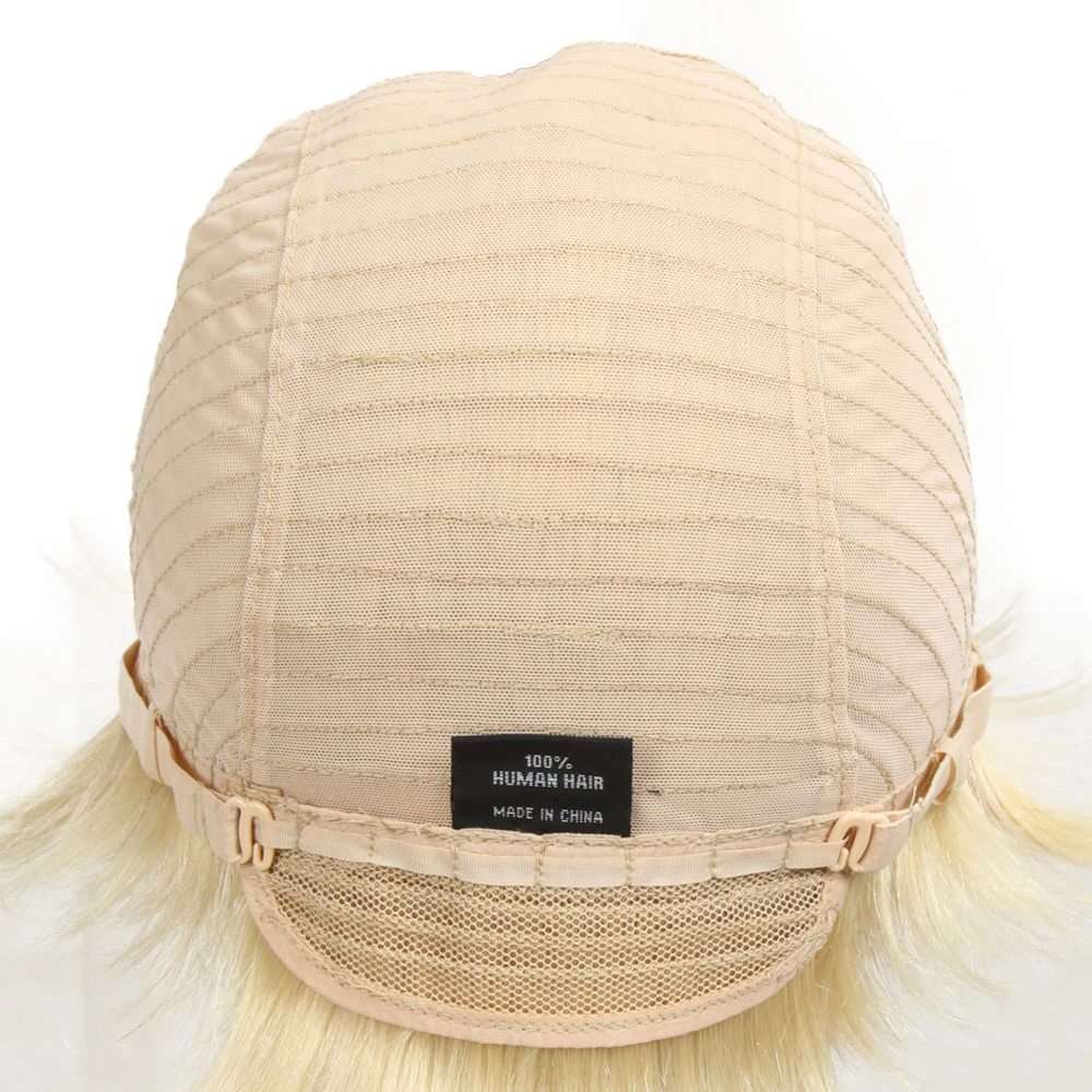 레커 숏 픽시컷 100% 인모 가발 여성용 브라질 레미 헤어 풀 머신 메이드 클리어런스 웨어 투 고 613 블론드 가발