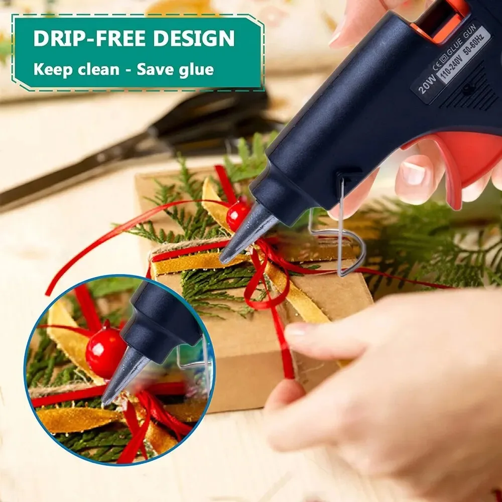 20W Hot Melt Glue Gun DIY Mini Household Industrial Guns Heat Temperature Thermo EU Electric Repair Tool Use 7mm Glue Sticks 2