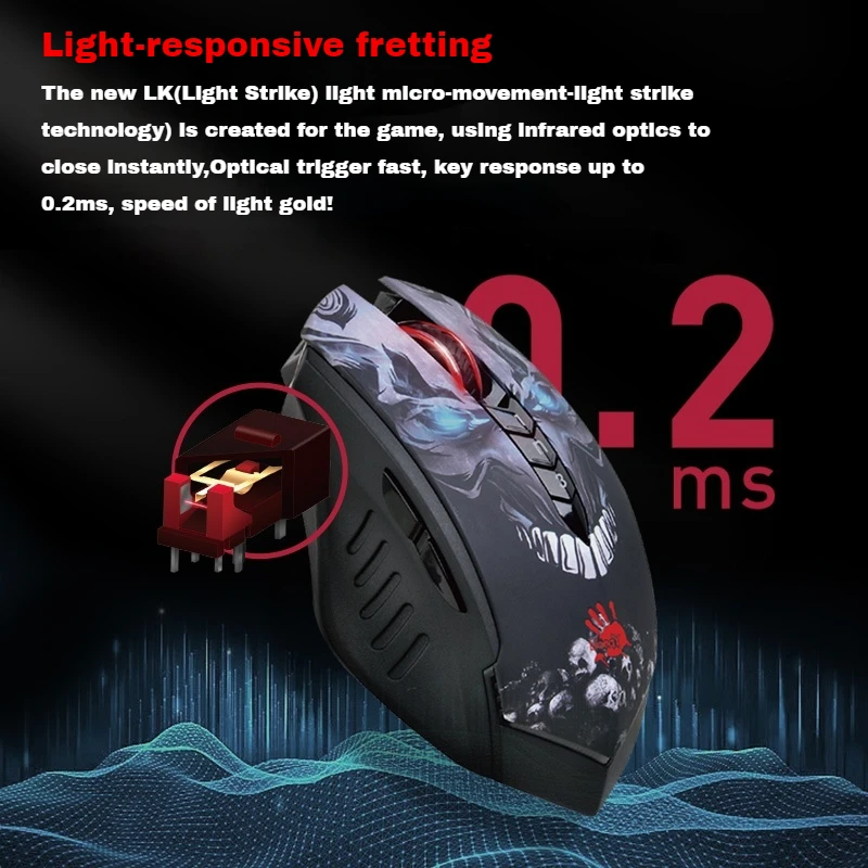 블러디 R80 플러스 무선 RGB 마우스 BC3332-5 센서 60시간 긴 배터리 수명 비즈니스 오피스 e스포츠 게이밍 마우스 선물