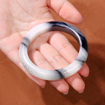 

zheru jewelry natural hetian jade two-color 54mm-64mm bracelet elegant princess jewelry best gift for mother to girlfriend