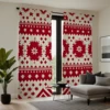 2pcs HD Christmas New Year plaid decorative curtain Red tie digital printed curtain Home Decoration style Decoration living r 4
