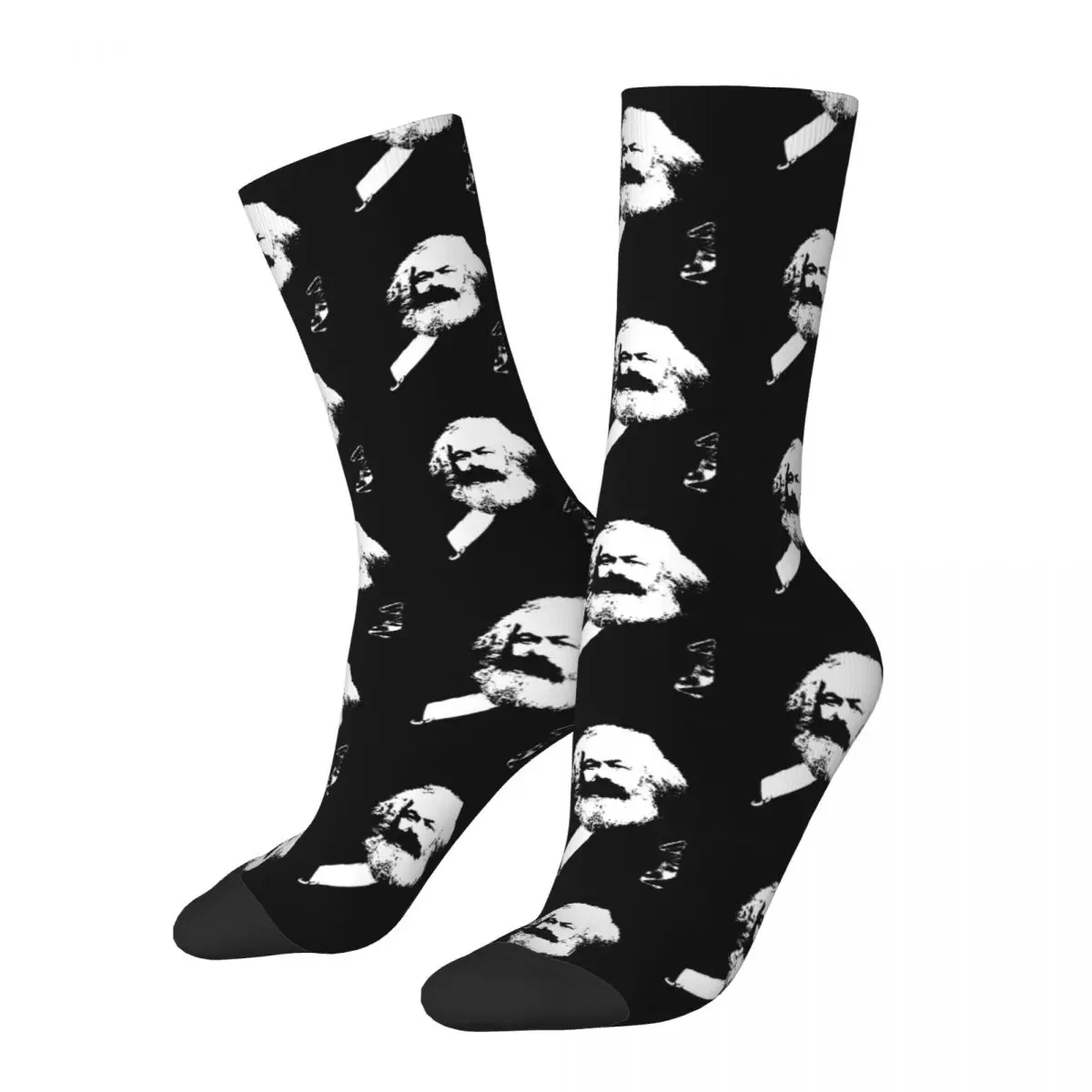 

Happy Funny Men's Socks Crazy Portrait Black Background Marx Sock Skateboard Women Socks Spring Summer Autumn Winter