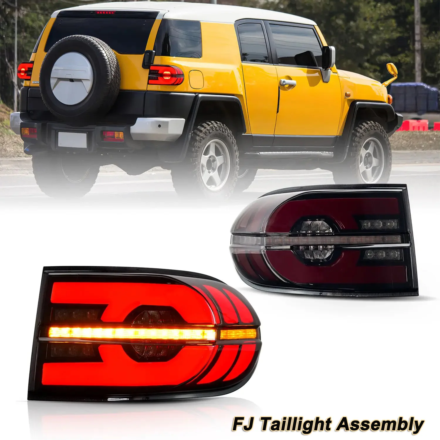 

Taillights For Toyota FJ Cruiser 2007-2020 Modified Upgrade Rear Lamp Brake Streamer LED Turn Signal Light Automoile Accessories