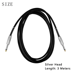 Premium Noise-Reducing Guitar Audio Cable - 6.35mm Plug (3M Silver Head)