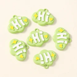 Set of 10 Cute and Quirky Hi Charms for Handmade Jewelry Accessories (Style 2)