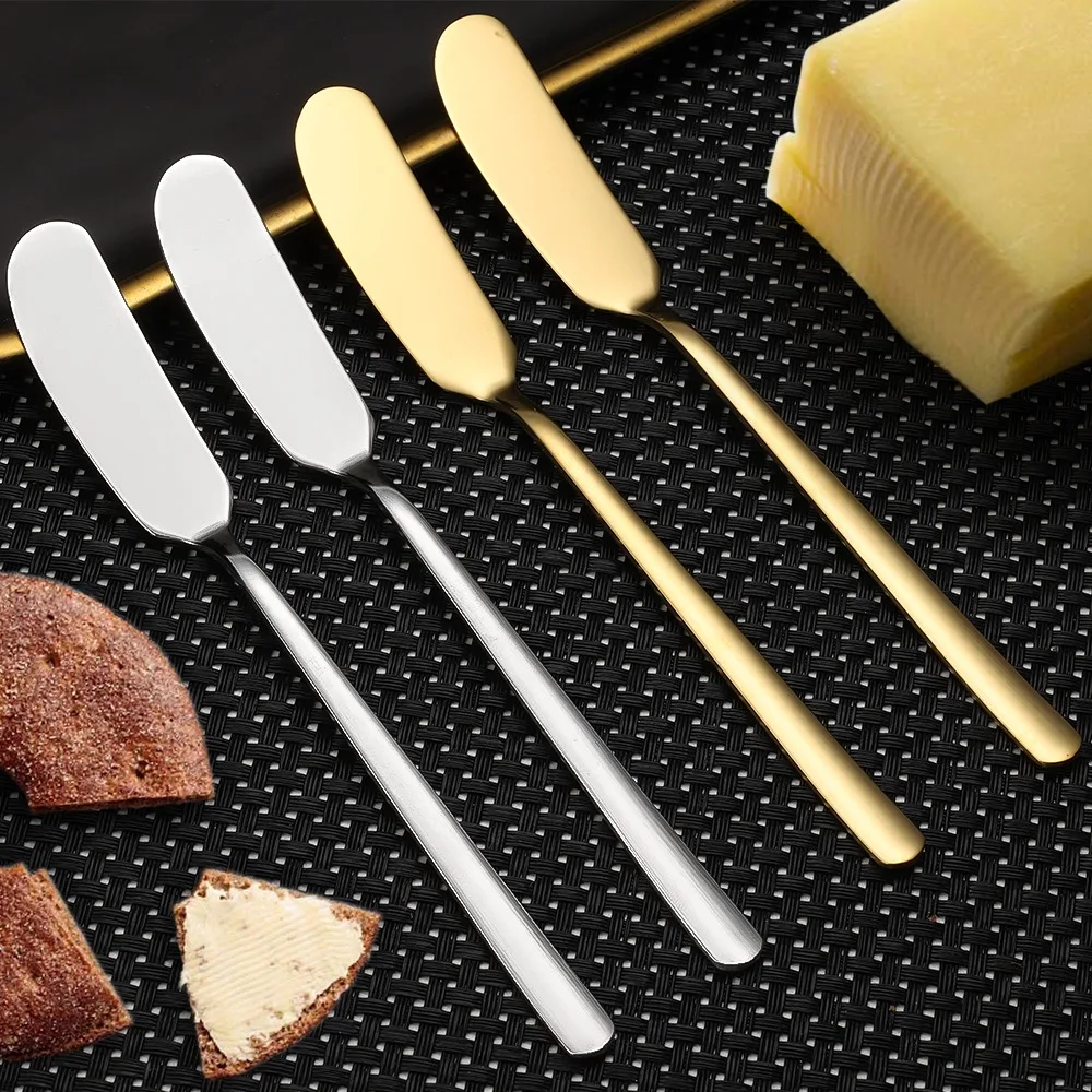 2 1PCS Long Handle Butter Knife 304 Stainless Steel Jam Knife Butter Spatula Cream Piping Multipurpose Western Tableware