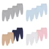 Unisex Solid Color 4Pieces Newborn Pants 100%Cotton Baby Boy Trousers 0-24M Printing Casual Baby Girl Pants Autumn 1