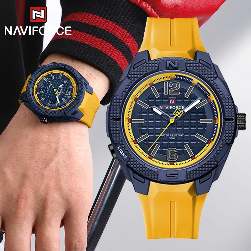 NAVIFORCE Luxury Brand Teenagers Fashion Men Quartz Watches Casual ...