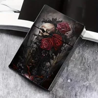 Gothic Skull and Roses Cigarette Case - Standard 84mm Size, No Battery Required, Lid Closure 1