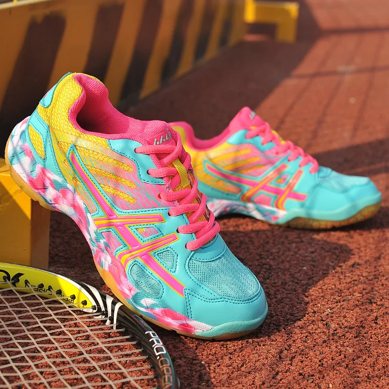 2022 novas mulheres tênis homens sapatos de badminton luz preto respirável feminino treinamento esportivo ao ar livre feminino atletismo esportes verde
