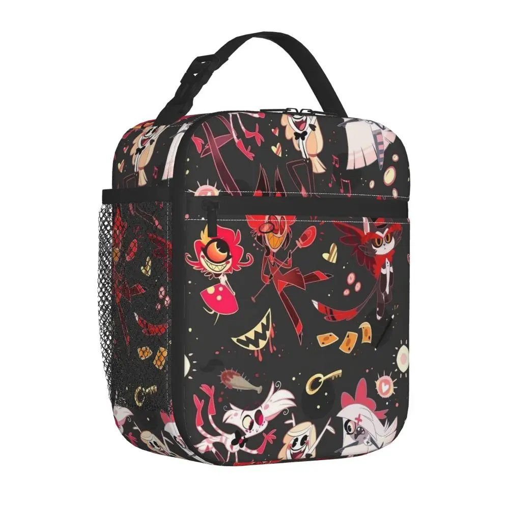 Hazbin Hotels Anime isolierte Lunch pakete Lebensmittel behälter Taschen tragbare Thermo kühler Lunchboxen für Schul büro – Detail 1