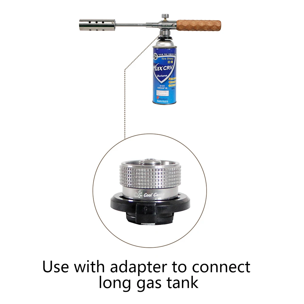 Burners Gases Torch Wooden Handle Detachable BBQ Spray Gun Lengthened Portable Adjustable Rotatable Handheld Outdoor Accessories