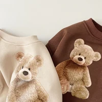 Baby Clothes Little Bear Print Casual Sweater Autumn Winter Thick Girls  Shirt Boys Pullover Tops Soft Comfortable 6