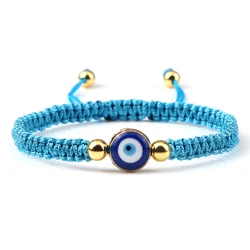 Charming Handmade Evil Eye Red String Bracelet - Symbolic Friendship Gift Jewelry (Blue gold color)