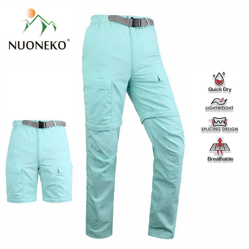 New Womens Summer Camping Hiking Pants Trekking Outdoor Waterproof Quick Dry UV-Proof Removable Outdoor Travel Trousers Shorts