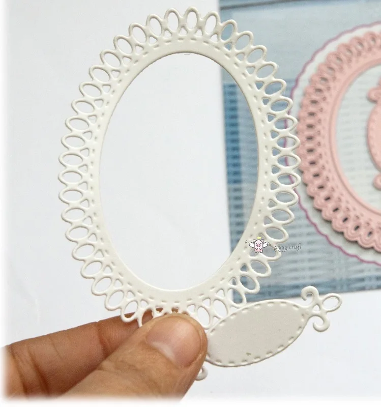 Рельефные штампы Mmao из металла и стали, новинка, 2 шт., кружевная овальная пластина, трафарет для рукоделия, скрапбукинга, бумаги/фотооткрыток, штампы для тиснения