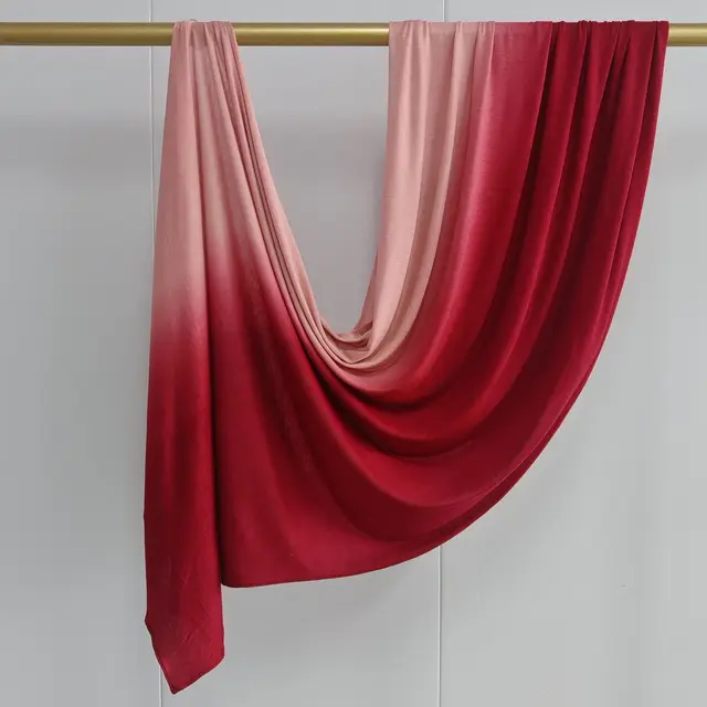 Nouveau Hijabs en Jersey dégradé Double face pour femmes, écharpe en coton pour femmes, enveloppes et châles, bandeau musulman, Turban islamique