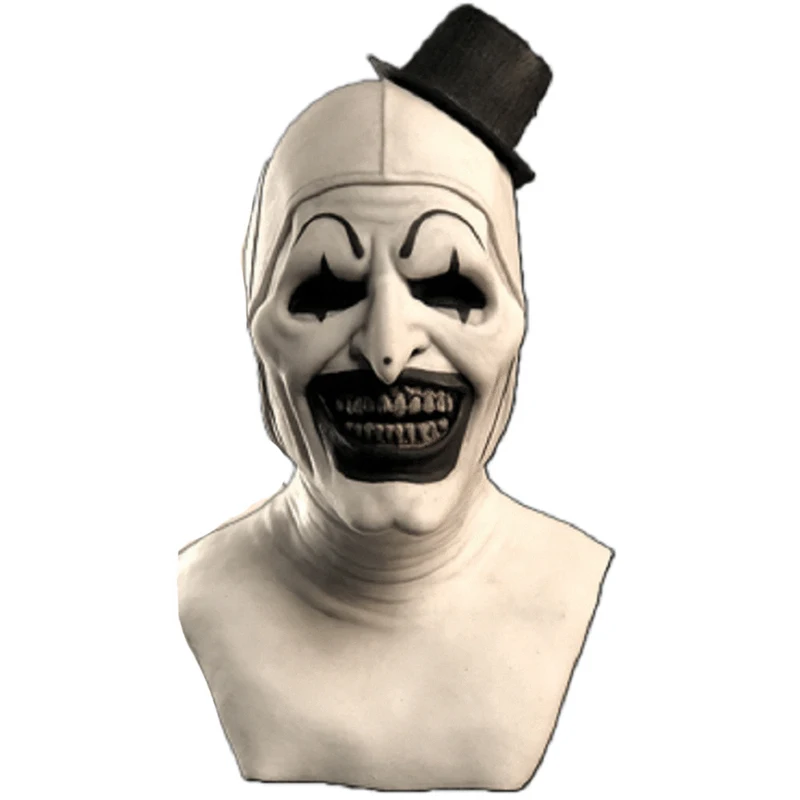 Horror Art Clown Costume Mask Suit Role Play Horror Evil Clown Hat One-piece Costume Halloween Carnival Party Props