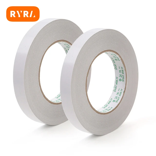 White Double-sided Tape Paper Strong Ultra-thin High-adhesive Cotton Double-sided  Tape 1pcs Tape 5/8/10/12/15/18/20mm 10Y - AliExpress