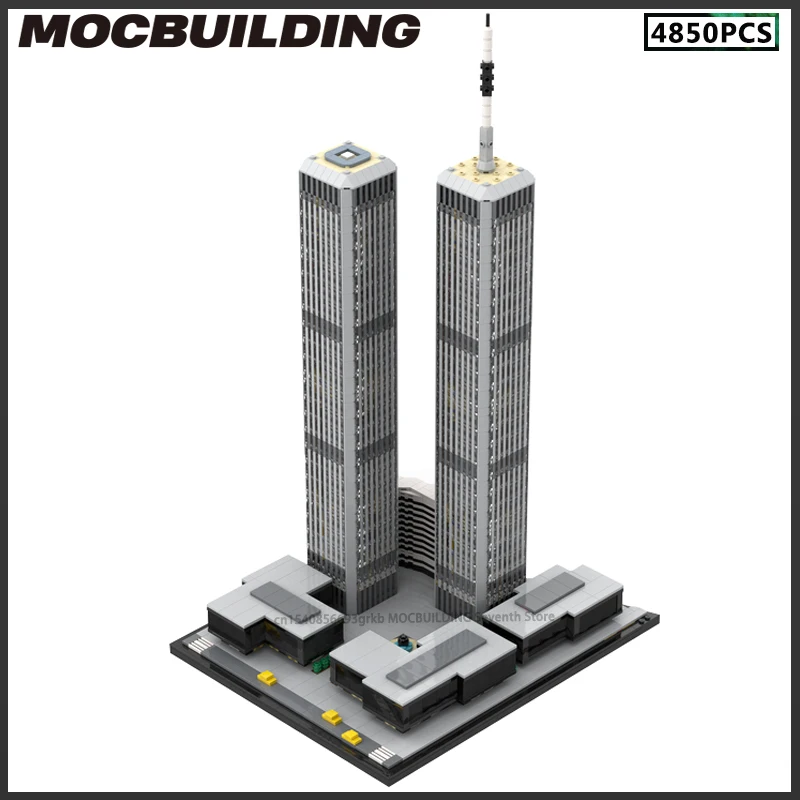 

1:1000 Scale Moc Building Blocks World Trade Center 1973-2001 Model Architecture Assemble Bricks Display Collection Toys Gifts