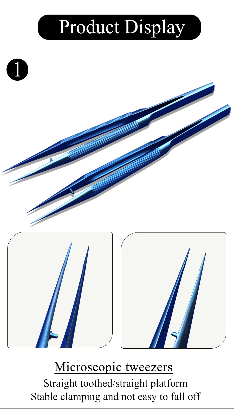 Description Picture 3 of itemSurgical Instruments For Hand Surgery, Titanium Alloy Corneal Scissors, Needle Forceps, Round Handle Forceps, Suture Tools