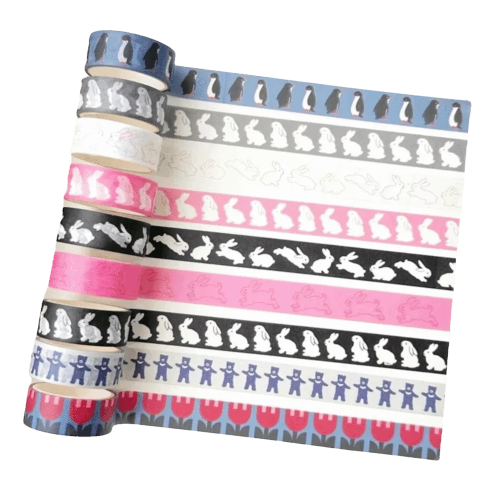 인스 스타일 토끼 펭귄 한국 와시 테이프 3M 길이 낙서 스크랩북 장식 귀여운 DIY 저널 테이프