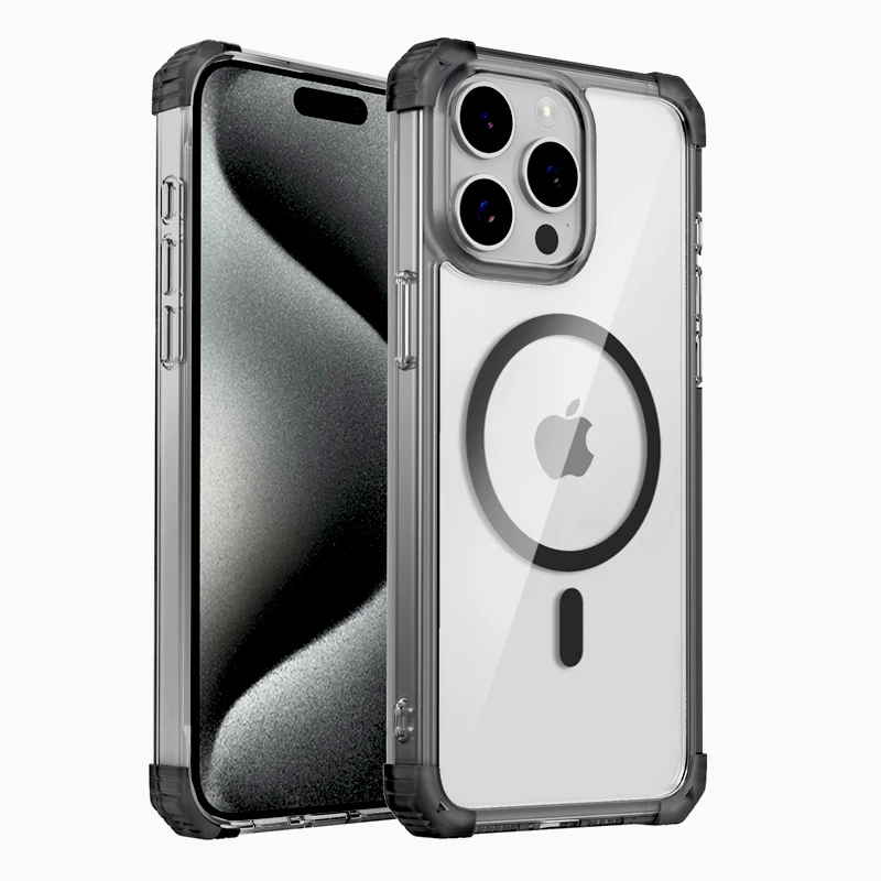 Shockproof Transparent Armor Case with MagSafe Compatibility