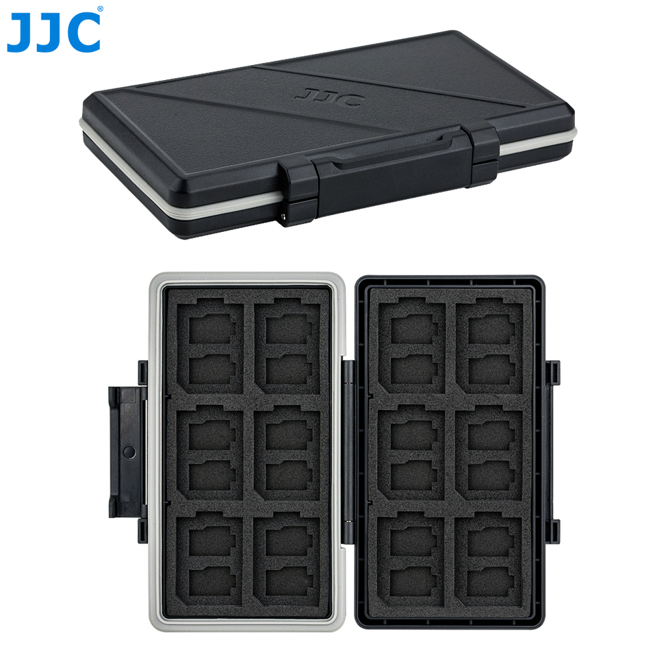 Jjc 36 Slots Sd Microsd Card Case Holder Waterproof Soft Lining For 24 Tf Micro Sd Sdxc Sdhc & 12 Sd Card Organizer Storage Box - Memory Card Cases