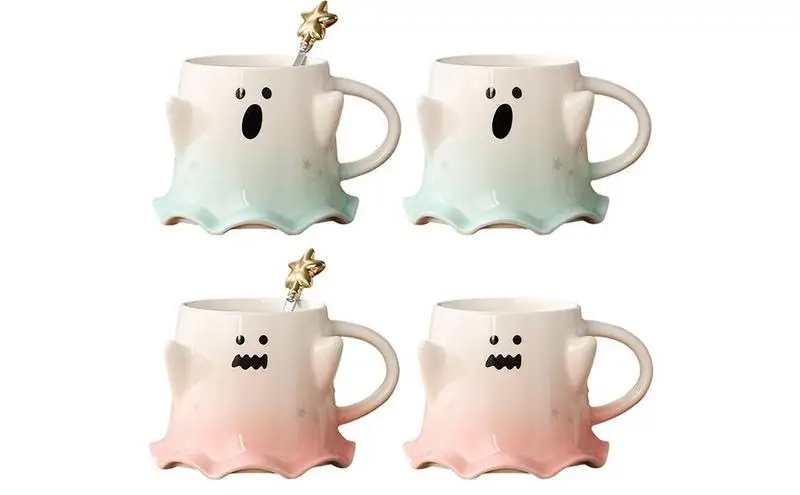 

Прочная кружка в виде призрака на Хэллоуин, портативная керамическая Милая мультяшная кружка на Хэллоуин, универсальная Бытовая кружка для питья, подарок на Хэллоуин