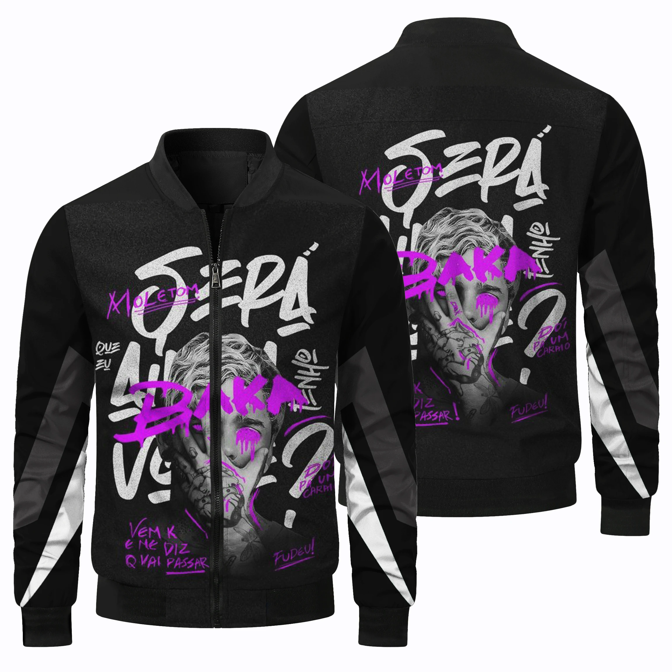 Chaqueta de vuelo con estampado de estatua griega en 3D para hombre, chaqueta de béisbol para fiestas deportivas al aire libre, chaqueta informal a prueba de viento a la moda, ropa para hombre