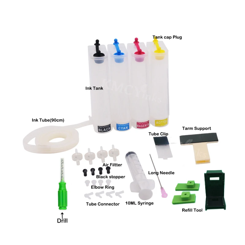 For HP305 305XL DIY CISS Ink Supply System For HP 305 XL DeskJet 2710 2720 4110 4120 4130 ENVY 6010 6020 6030 6420