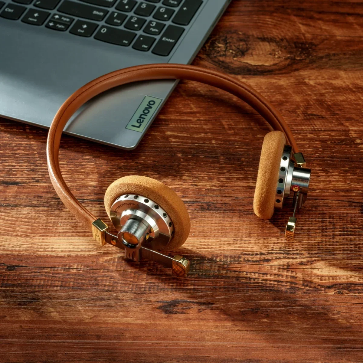 ROSESELSA Distant Mountain Headphone 40mm Diaphragm Driver Wired Classic Retro HIFI Headset Coaxial CNC Lambskin Headband 2