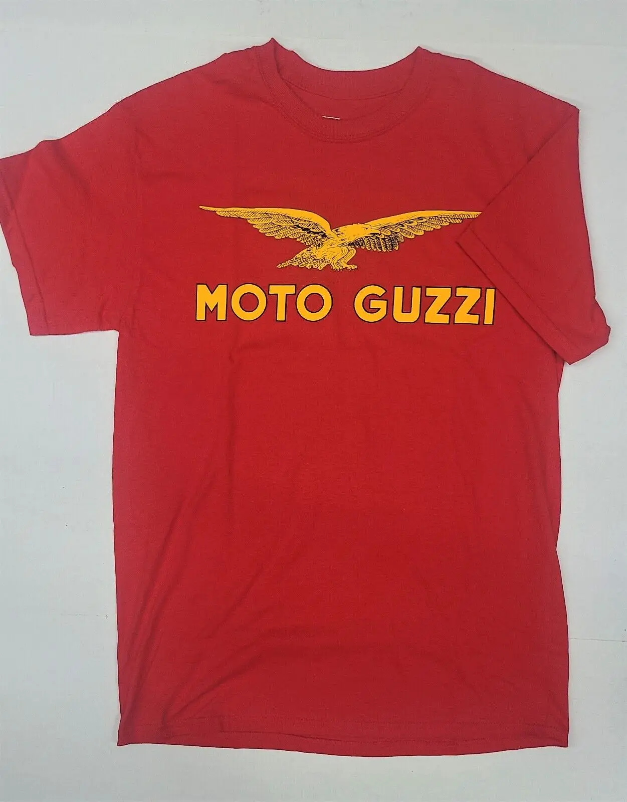 Metro Racing Moto Guzzi Vintage Logo T-Shirt-Tagless- Red-Men'S Xl