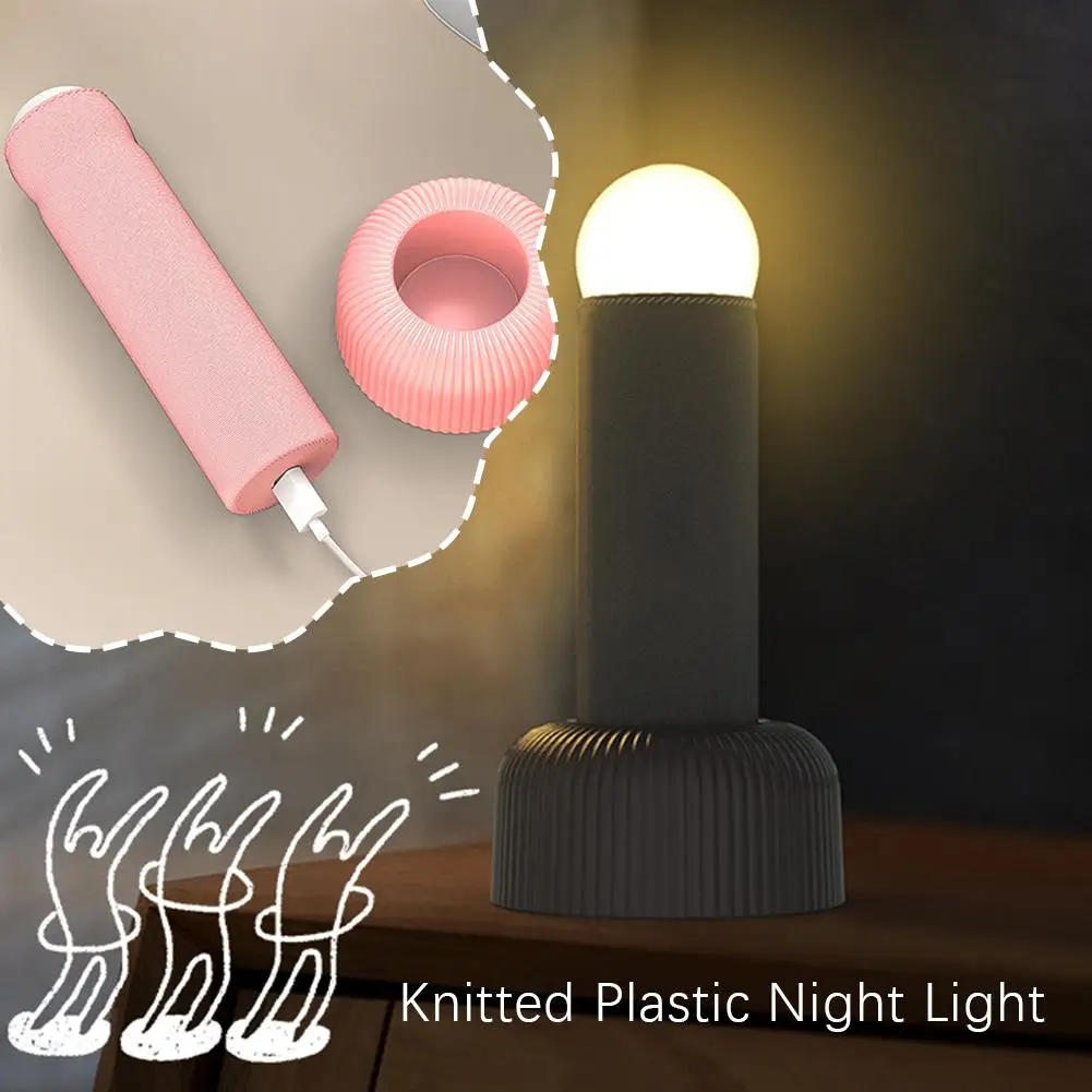 LED Night Light Atmosphere Table Lamp Table Sleep Night Lamp Hand Pull Switch Rechargeable For Bedroom Decoration Birthday S6X9