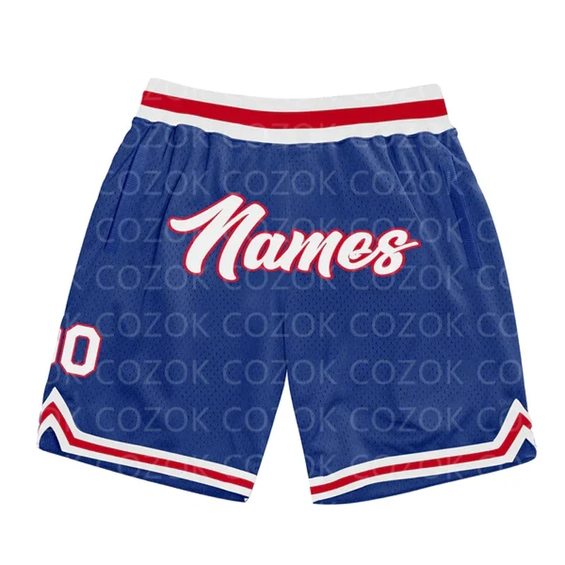 Custom light blue red yellow Authentic Basketball Shorts 3D Printed Men Shorts Your Name Mumber Quick Drying Beach Shorts