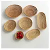Household Snacks Storage Box Rattan Weaving Colorful Rattan Shell Tray Hand Woven Handwoven Rattan Woven Storage Tray 3