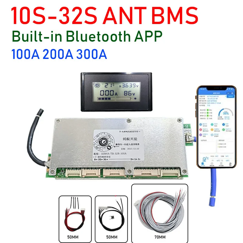 ANT BMS สมาร์ท10S32S 100A 200A 300A แบตเตอรี่ลิเธียมแบตเตอรี่ Lifepo4