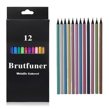 Matite arcobaleno colorate metallizzate 12 pezzi Matita 7 colori in 1 con temperamatite Matite divertenti per matite colorate per cancelleria scolastica